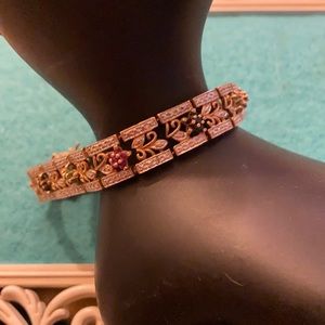 Sterling s ruby sapphire emerald stone bracelet